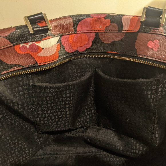 Kate Spade Jules Grant Street Grainy Vinyl wonderfloral Tote - Picture 6 of 8